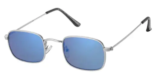 [404537-30171] Solbrille sølv metal model med blå coatede glas