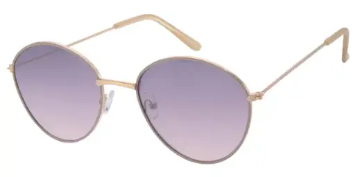 [404540-30187] Solbrille rosa guld metal model med lilla gradueret til pink glas
