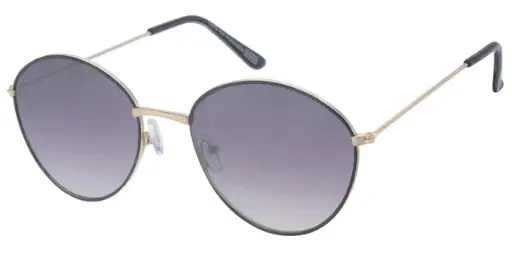 [404542-30187] Solbrille guld metal model med sort graduerede glas