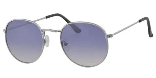 [404548-30200] Solbrille sølv farvet metal model blå graduerede glas