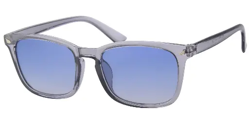 [404566-40501] Solbrille transparent model med sølv dekoration samt lyse sort graduerede glas