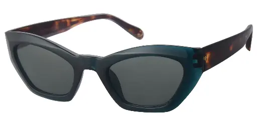 [404591-60875] Solbrille sort - brun leopard model med grønne glas 