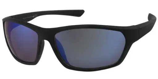 [404594-70181] Sports Solbrille sort gummi model med is blå glas
