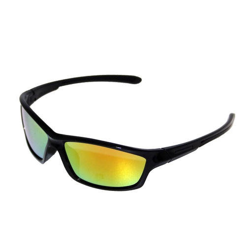 [505009-22005] Børne Solbrille sport sort med guld coated glas