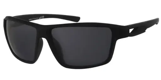 [404602-70185] Sports Solbrille sort gummi model med sorte glas