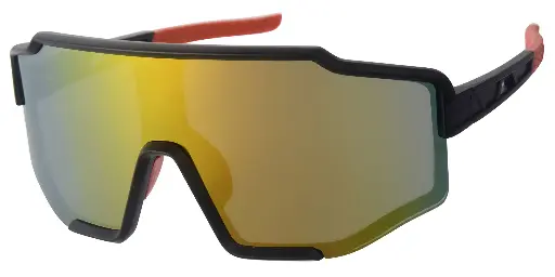 [404613-70194] Sports Solbrille sort model med guld coatede glas