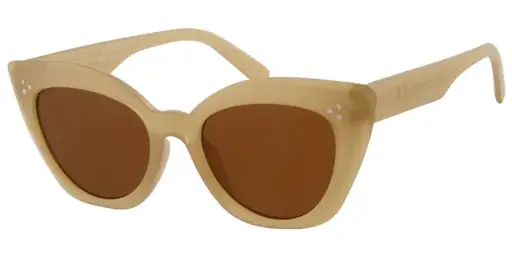 [404491-60866] Solbrille mælke brun med sølv dekoration samt brune glas