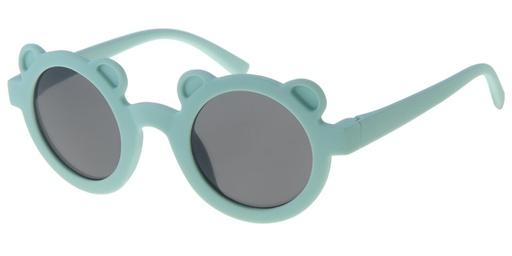 [505187-14022] Børne Solbrille lys blå gummibelagt sorte glas
