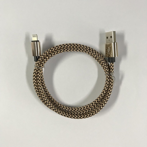 [805104] Iphone til USB A kabel guld flettet 1.0 m 2,4 ampere
