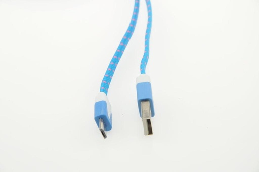[805146] Mikro USB til USB A kabel 3.0 meter blå/rødt flettet