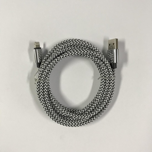 [805177] Iphone til USB A kabel hvid flettet 2.0 meter 2,4 ampere