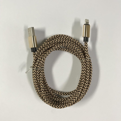 [805178] Iphone til USB A kabel guld flettet 2.0 meter 2,4 ampere