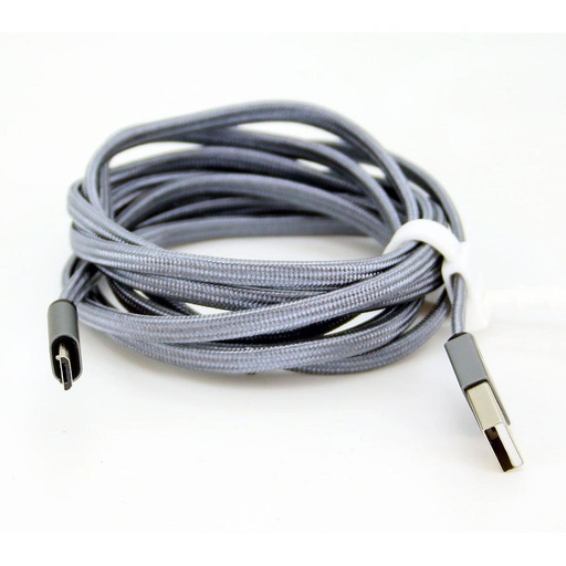 [805639] Micro USB til USB A flettet kabel 2m. Grå
