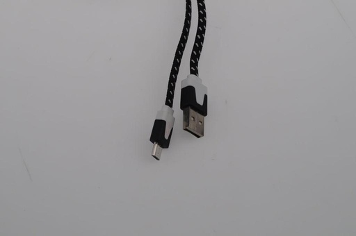 [805645] Micro USB til USB A kabel 3.0 meter sort/hvidt flettet