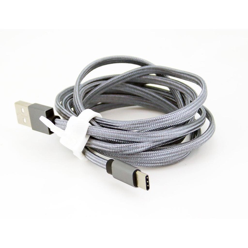 [805739] 805739 Grå flettet USB C til USB A kabel 2.0 meter