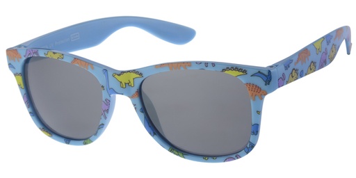[505204-22014] Børne Solbrille Lys Blå med Dino print og sorte glas