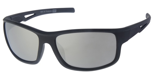 [404407-70171] Sportsbrille mat sort med sorte sølv spejl glas