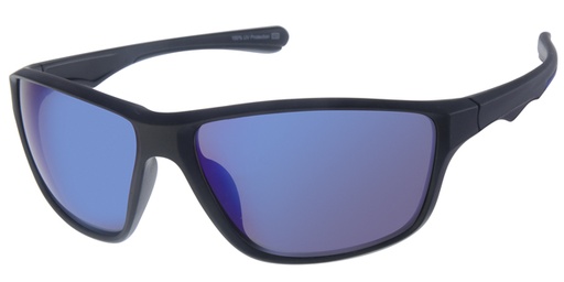 [404413-70172] Sportsbrille mat sort med blå dekoration og sorte is blå spejl glas