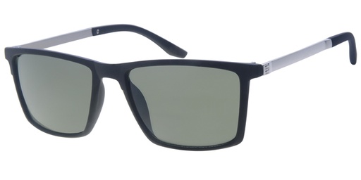 [404460-2159] Solbrille herre model med gummi overflade og sølvstænger samt grønne glas
