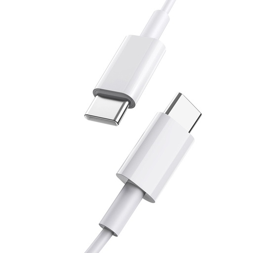 [805508] USB C til USB C kabel 1.0 m hvidt 3,0 amp max. 60 watt